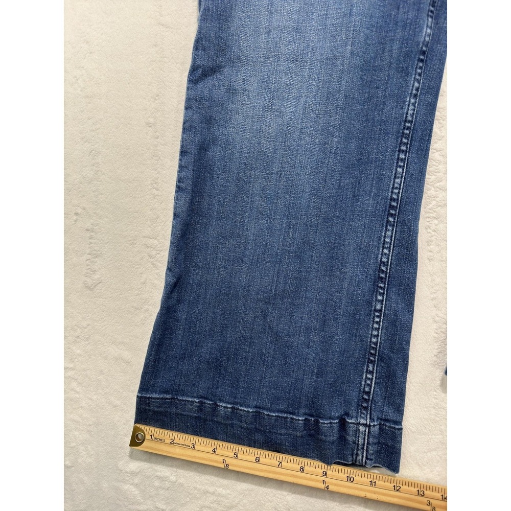 Pilcro Jeans Womens 29 Blue Med Wash Wide Leg Cropped Relaxed Denim 28 Inseam - Picture 5 of 8
